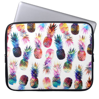 Watercolor and Nebula Pineapples Illustration Laptop Sleeve