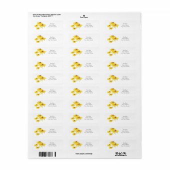 Watercolor and Pen Black Eyed Susan Label | Zazzle