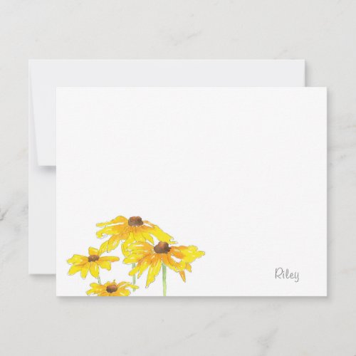 Watercolor and Pen Black Eyed Susan Note Card