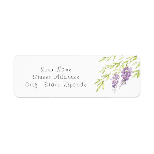 Watercolor and Pen Wisteria Label