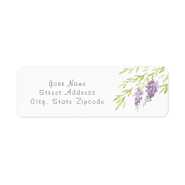 Watercolor and Pen Wisteria Label (Front)