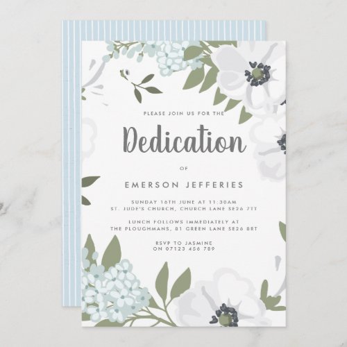 Watercolor Anemone Dedication Invitation