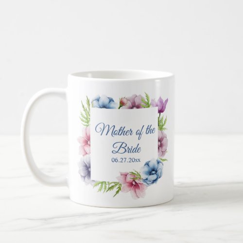 Watercolor Anemone Flower Wedding Coffee Mug