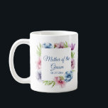 Watercolor Anemone Flower Wedding Coffee Mug<br><div class="desc">These Wedding Coffee Mug feature an elegant blue script on a white background surrounded by gorgeous Anemone flowers in pink, lavender, blue, purple and violet with green leaves. The text can be personalized by editing the text boxes. Designed for you by Evco Studio © at www.zazzle.com/store/evcostudio #wedding #coffee #mugs #coffeemugs...</div>
