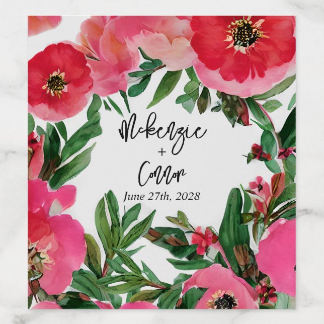 Watercolor Anemone Wedding Envelope Liner (Design)
