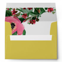 Watercolor Anemone Yellow Wedding Envelope