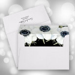 Watercolor Anemones Black and White Lined Envelope<br><div class="desc">Printed with black and white anemone flowers and leaf pattern on the inside,  these envelopes are a great touch to your invitations for any occasion. MATCHING items in our store.</div>