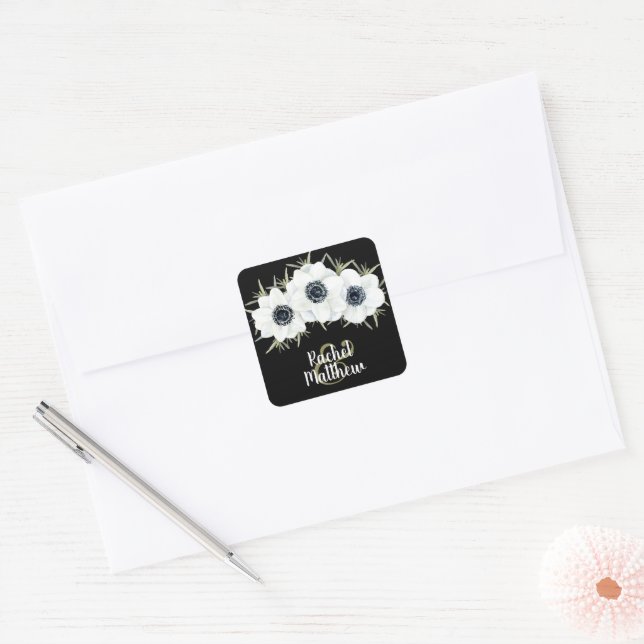Watercolor Anemones Floral Stickers (Envelope)