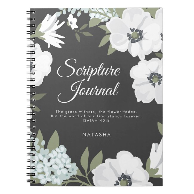 Watercolor Anemones Personalized Scripture Journal