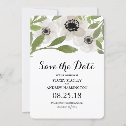 Watercolor Anemones  Save the Date