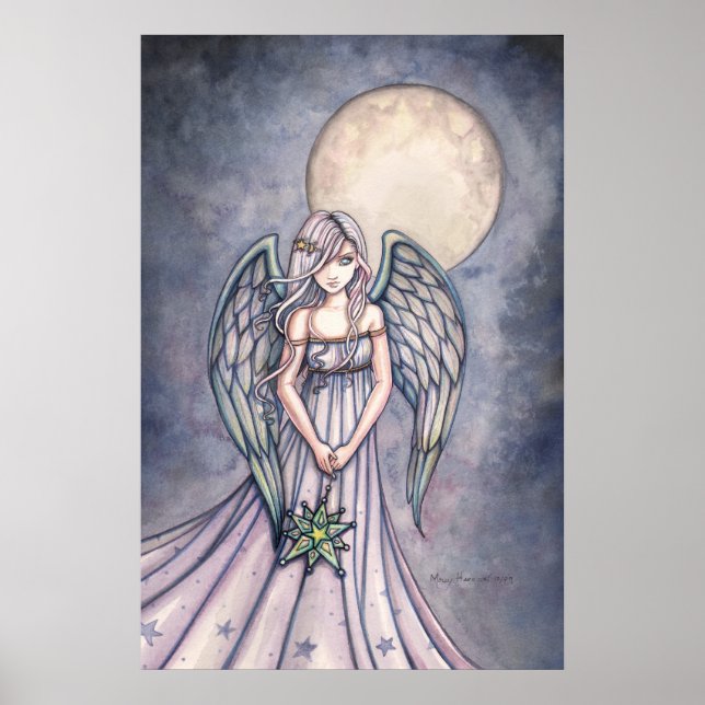 Watercolor Angel Art Poster by Molly Harrison (Front)