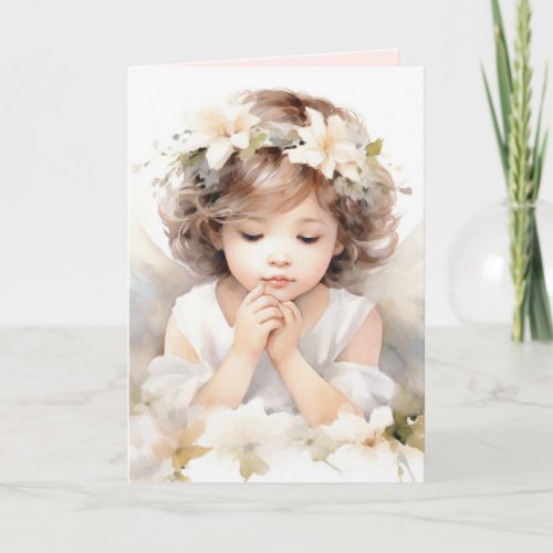 Watercolor Angel Girl  Card