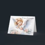 Watercolor Angel Girl For Granddaughter's Birthday Card<br><div class="desc">Watercolor angel girl with roses on white for Granddaughter's birthday.
All text can be edited.</div>