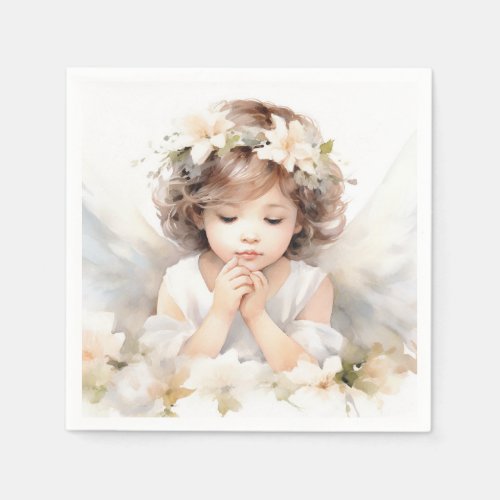 Watercolor Angel Girl  Napkins