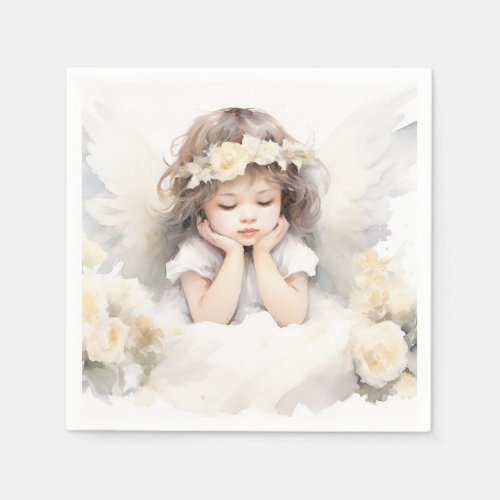 Watercolor Angel Girl  Napkins
