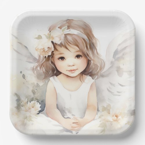 Watercolor Angel Girl 