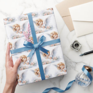 Watercolor Angel Girl Wrapping Paper