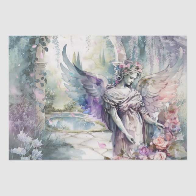 Watercolor Angel In Garden Tissue Paper (Front)