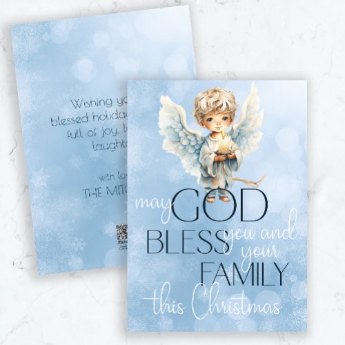Watercolor Angel Non_Photo Religious Christmas Holiday Card