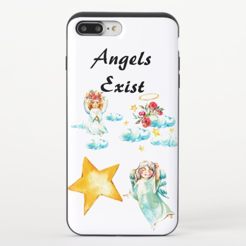Watercolor Angels Exist iPhone 87 Plus Slider Case