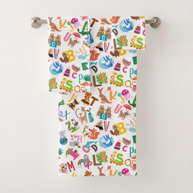 Alphabet shop bath sheet