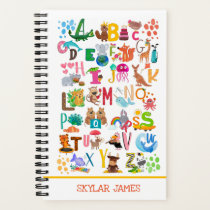 Watercolor Animal Alphabet Adorable Kids Notebook