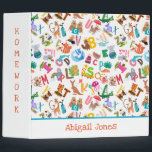 Watercolor Animal Alphabet Adorable Personalized 3 Ring Binder<br><div class="desc">Watercolor Animal Alphabet Adorable Kids Pattern Personalized.</div>