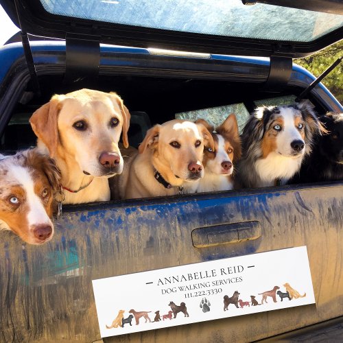 Watercolor Animal Care Dog Walker Business Car Magnet