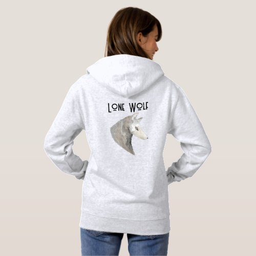 Watercolor Animal Lone Wolf Hoodie