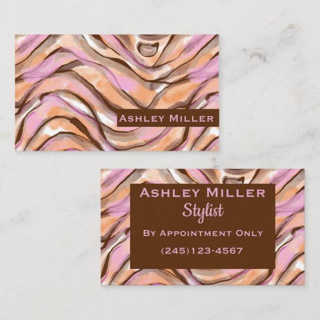 Watercolor Animal Print Business Card (Front/Back)