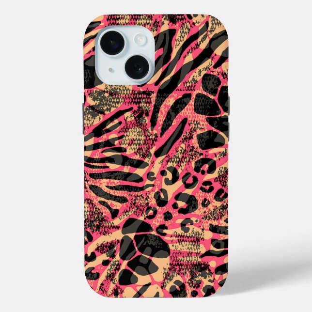 Watercolor Animal Safari Print Case-Mate iPhone Case (Back)