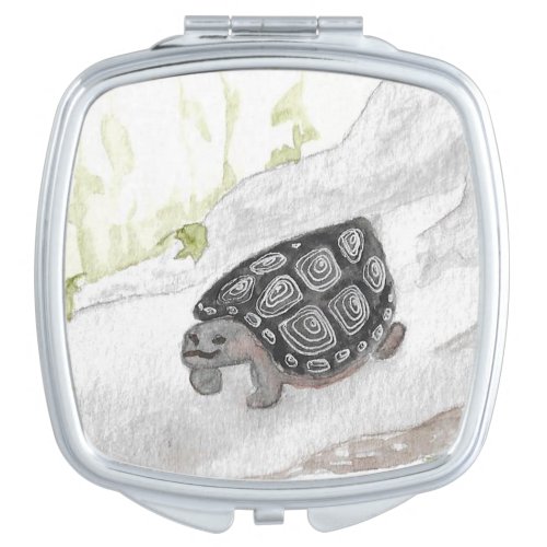 Watercolor Animal Wildlife Cute Turtle Compact Mirror