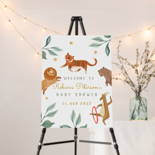 Watercolor Animals Baby shower Welcome Foam Board