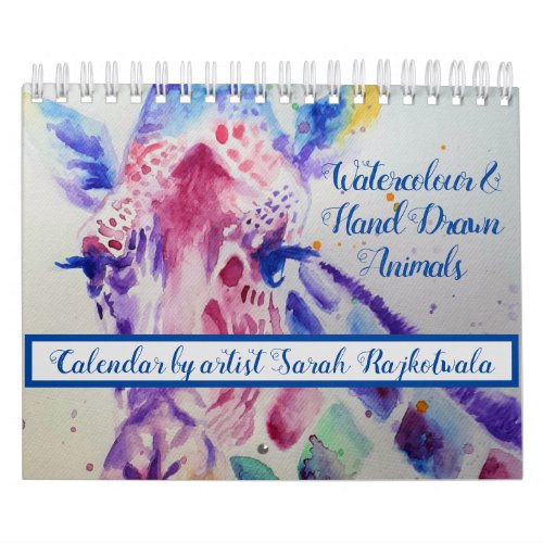 Watercolor Animals Calendar Hand Painted Art