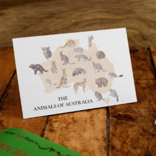 Watercolor Animals of Australia Postcard