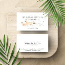 Watercolor Animals Pet Sitter Dog Walker