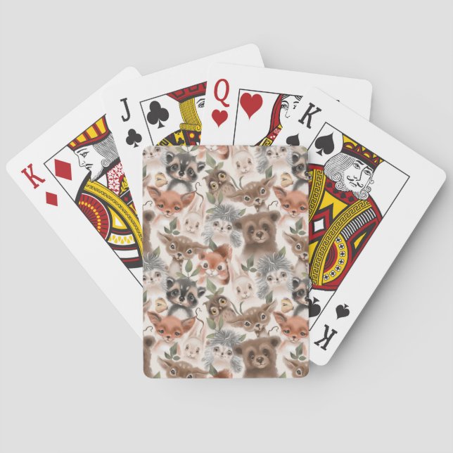 Watercolor Animals  Poker Cards (Back)