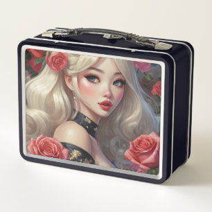 Watercolor Anime Metal Lunchbox
