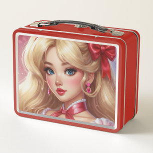 Watercolor Anime Metal Lunchbox