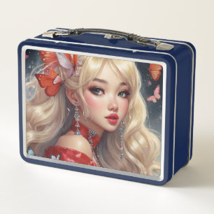 Watercolor Anime Metal Lunchbox