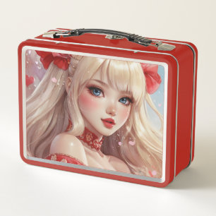 Watercolor anime Metal Lunchbox