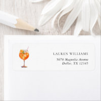 Watercolor Aperol Spritz Bridal Shower Address