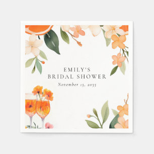 Watercolor Aperol Spritz Bridal Shower Napkins