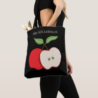 Watercolor Apple Add Teacher's Name Tote Bag