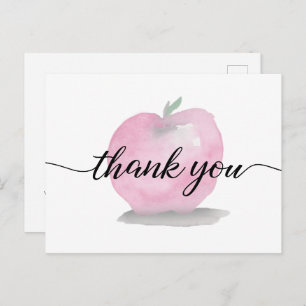 Watercolor Apple Appreciation from teacher Custom Postcard