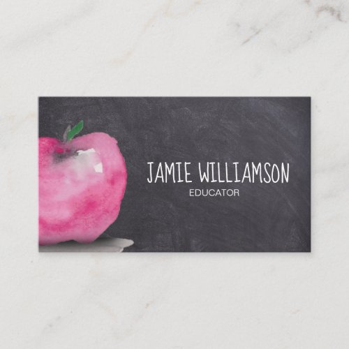 Watercolor APPLE art educator teacher Business Card