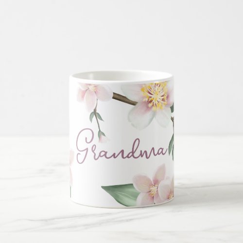 Watercolor Apple Blossoms Grandma Coffee Mug