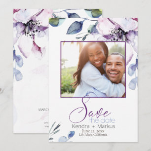Watercolor Apple Blossoms Save the Date Invitation