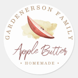Watercolor Apple Butter Classic Round Sticker