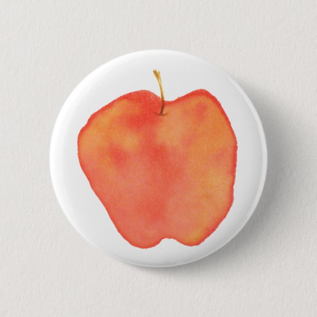 Watercolor Apple Button (Front)